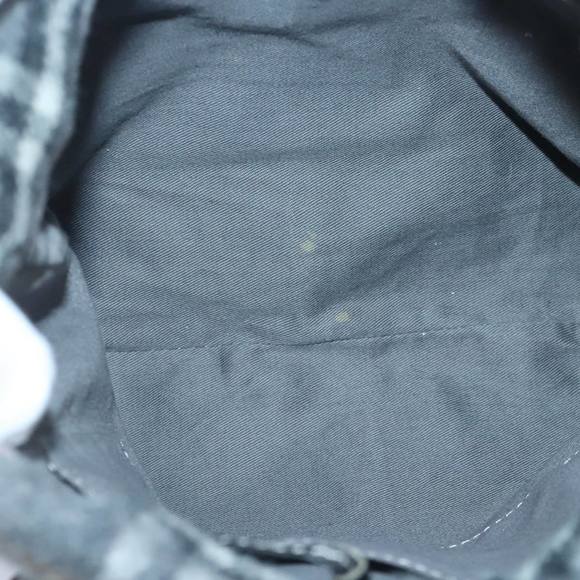 BURBERRY Nova Check Scarf Style Blue Label Hand Bag Wool Gray Silver Auth 96942 - Picture 15 of 16